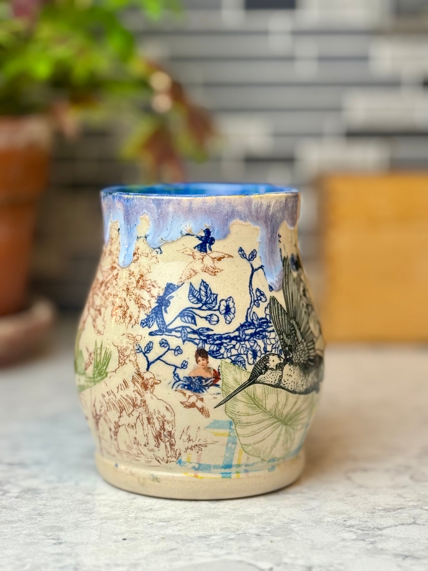Lady Hummingbird Quilt Mug